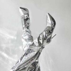 Coast Mettallic Silver Stilettos Size 6